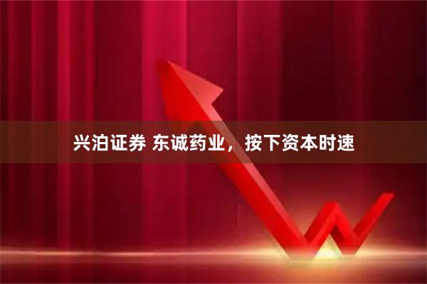 兴泊证券 东诚药业，按下资本时速