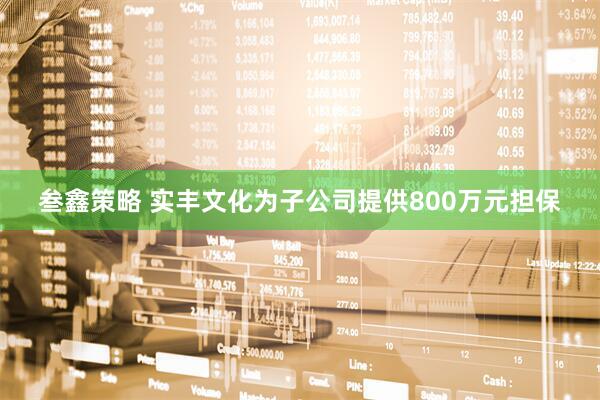 叁鑫策略 实丰文化为子公司提供800万元担保