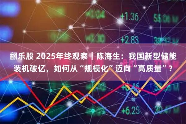 翻乐股 2025年终观察｜陈海生：我国新型储能装机破亿，如何从“规模化”迈向“高质量”？